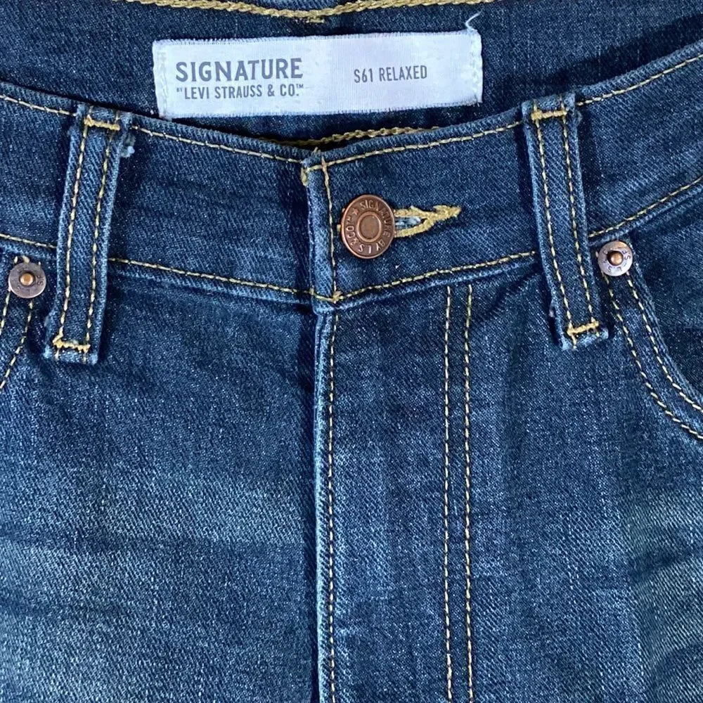 SIGNATURE LEVI STRAUSS & CO S61 RELAXED MEN BLUE Jeans SIZE 32X32